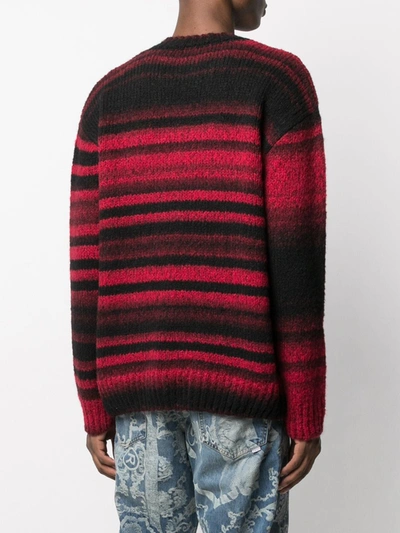 Shop 032c Chunky Knit Striped Jumper In Red