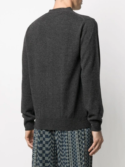 Shop Comme Des Garçons Play Logo Button-down Cardigan In Grey