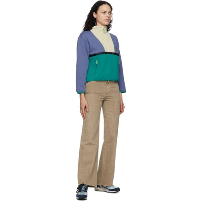 Shop New Balance Purple Colorblocked Terrain Half-zip Sweatshirt In Mbl Purple