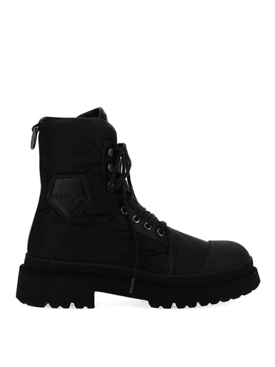 Shop Ferragamo Nylon Combat Boots In Black
