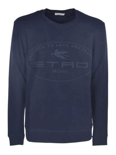 Shop Etro Printed Sweatshirt In Blue