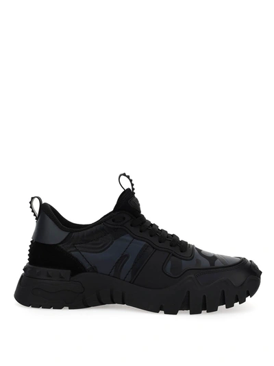 Shop Valentino Rockrunner Plus Camouflage Sneakers In Black