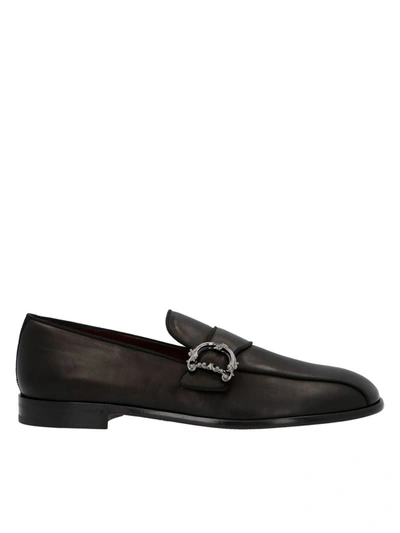 Shop Dolce & Gabbana Leonardo Dg Baroque Loafers In Black