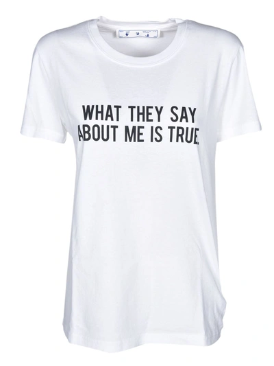 Shop Off-white Sentences Casual T-shirts In White