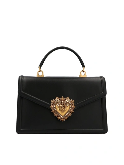 Shop Dolce & Gabbana Large Devotion Bag In Black