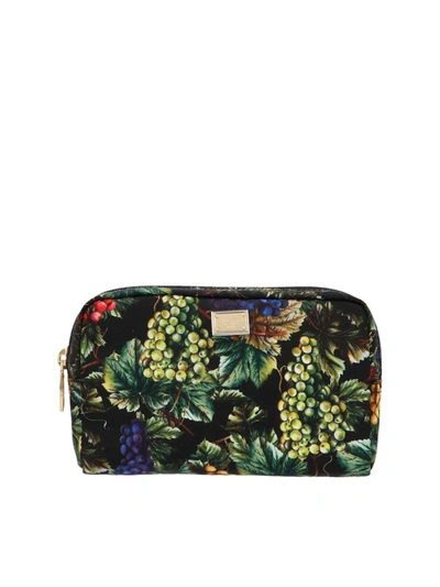 Shop Dolce & Gabbana Grape Print Beauty Case In Multicolour