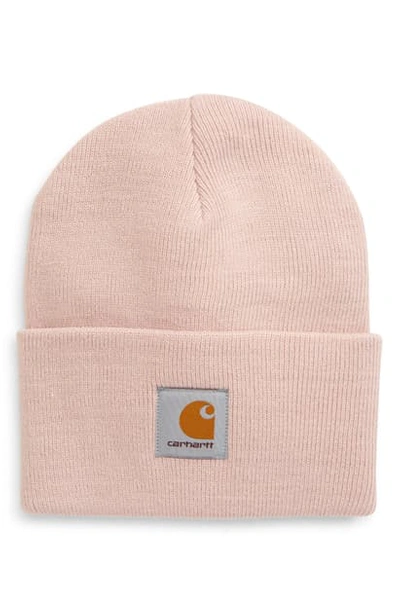 Shop Carhartt Watch Hat In Frosted Pink