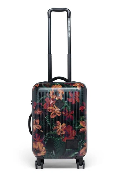 Shop Herschel Supply Co Small Trade 23-inch Rolling Suitcase In Tropical Hibiscus