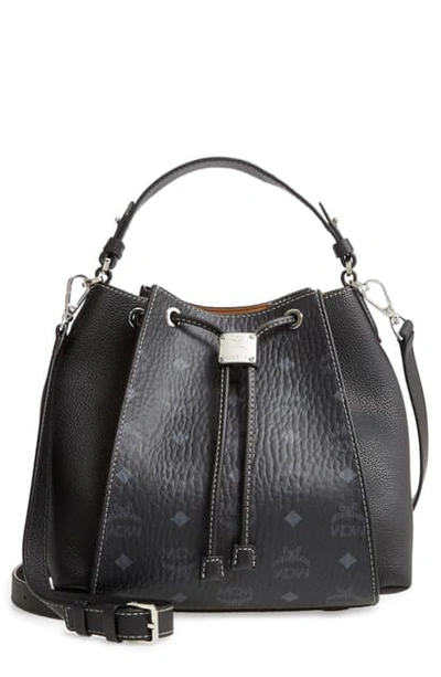 Luisa Visetos Small Coated Canvas Bucket Bag In Black