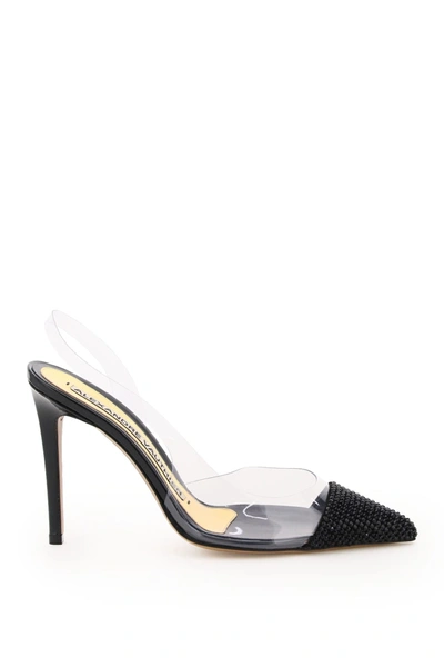 Shop Alexandre Vauthier Slingback Pvc Strass Amber 100 In Black (black)