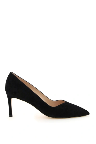 Shop Stuart Weitzman Anny Suede Pumps 70 In Black (black)