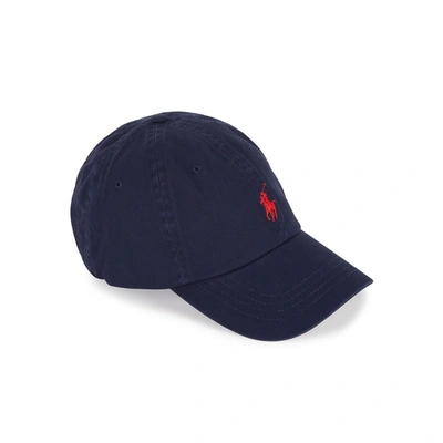Shop Polo Ralph Lauren Navy Embroidered Twill Cap