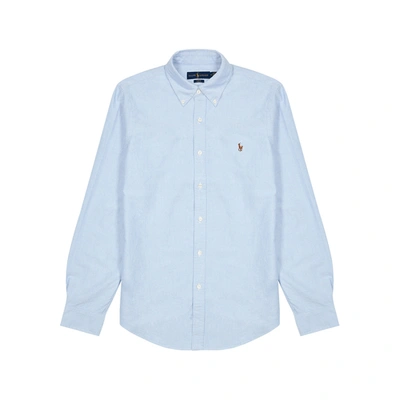 Shop Polo Ralph Lauren Light Blue Cotton Oxford Shirt