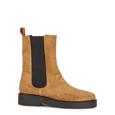 Shop Staud Palamino Brown Suede Chelsea Boots In Tan