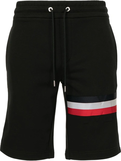 Shop Moncler Stripe Detail Track Shorts In Black