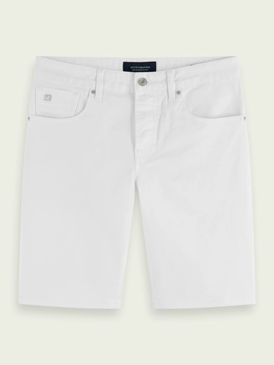 Shop Scotch & Soda Ralston Slim Fit Garment Dyed Denim Short In White