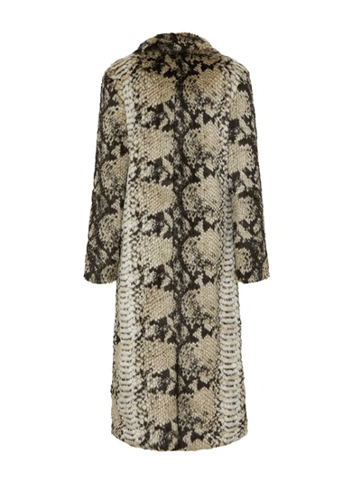 Unreal Fur Faux Fur Snake-print Coat In Neutrals