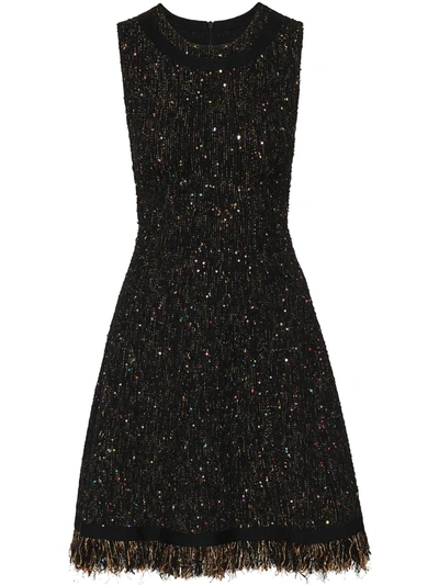 Shop Oscar De La Renta Sleeveless Knit Dress In Black
