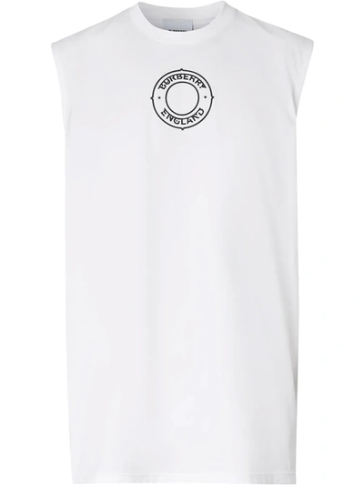 Shop Burberry Logo Graphic Print Vest In White
