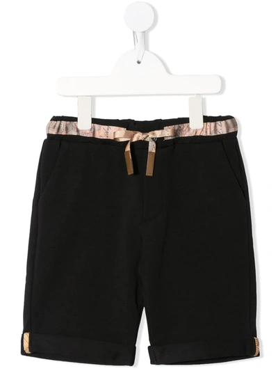 Alviero Martini Tailored Shorts With Map-print Ribbon In Black