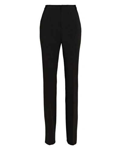 Shop L Agence Tyra Pleated Crepe Pants In Black