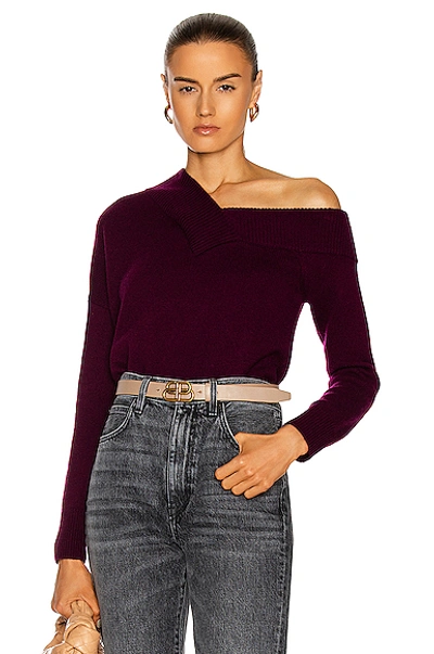 Shop Michelle Mason Off Shoulder Sweater In Oxblood