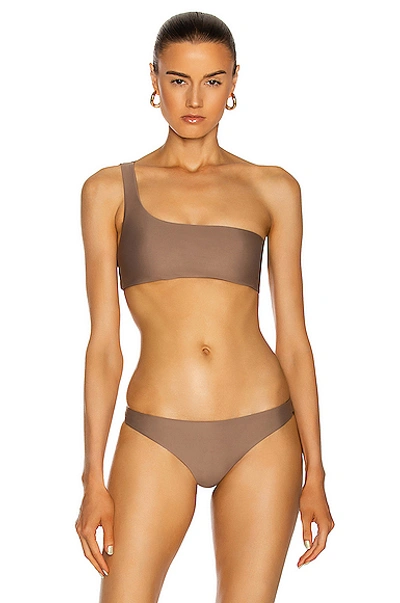 Shop Jade Swim Apex One Shoulder Bikini Top In Nude