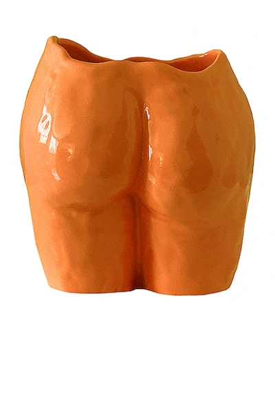 Shop Anissa Kermiche Popotin Vase In Orange Shiny
