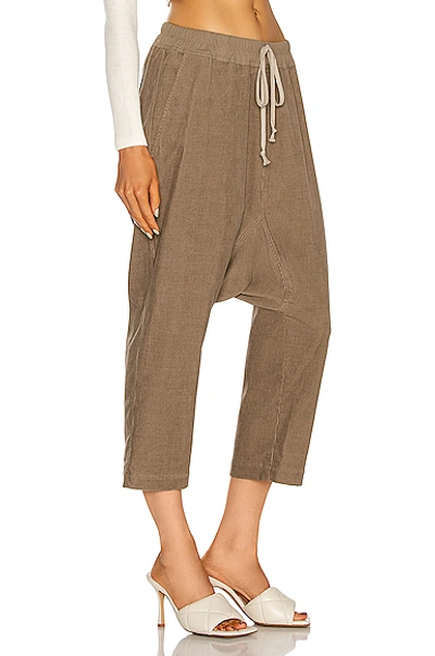 Shop Rick Owens Drawstring Cropped Pant In Dirt