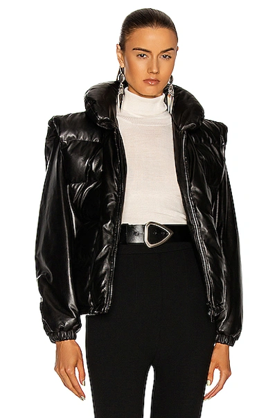 Total Lavet af Retningslinier Isabel Marant Malory Padded Leather Jacket In Black | ModeSens