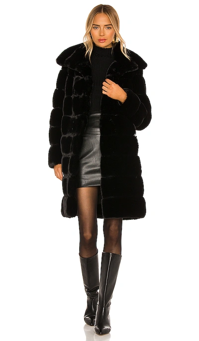 Shop Adrienne Landau Faux Fur Long Coat In Black