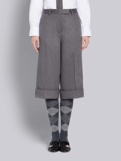 Shop Thom Browne Medium Grey Cashmere Calf Length Sack Trouser