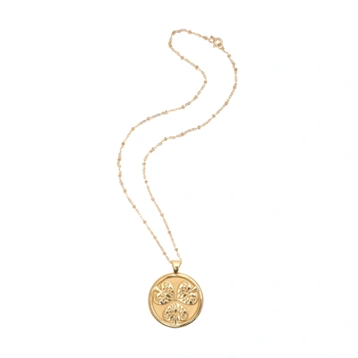 Shop Jane Win Joy Coin Pendant Necklace In Yellow Gold