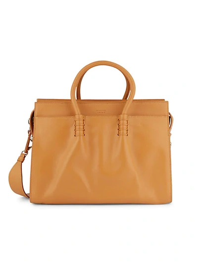 Shop Tod's Bauletto Double Top Handle Leather Shoulder Bag