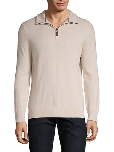 Shop Amicale Cashmere Quarter-zip Sweater