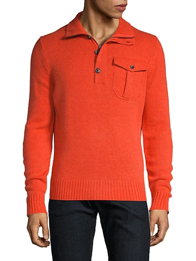 Shop Amicale Merino Wool Cashmere Quarter-zip Sweater