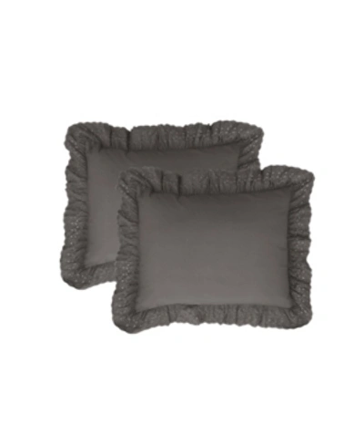 Shop Fresh Ideas Ruffled Eyelet King 2-pack Pillow Shams Bedding In Grey