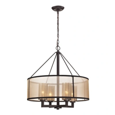 ELK LIGHTING DIFFUSION COLLECTION 4 LIGHT CHANDELIER IN OIL RUBBED BRONZE 