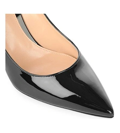 Shop Gianvito Rossi Bari 85 Patent-leather Court Shoes In Black