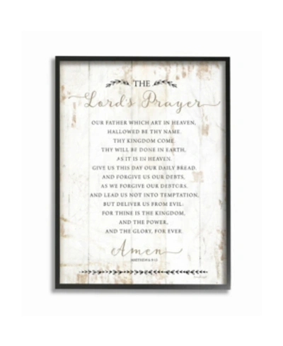 Shop Stupell Industries The Lords Prayer Our Father Rustic Distressed White Wood Look, 11" L X 14" H In Multi