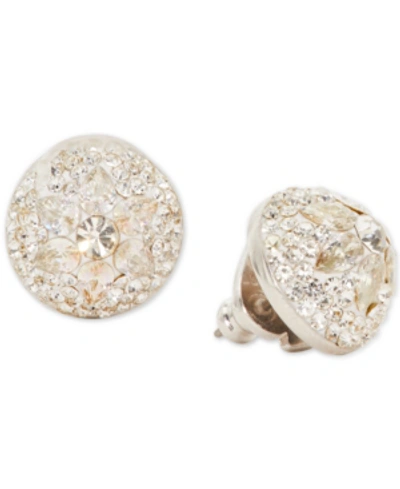 Shop Kate Spade Crystal Flower Dome Stud Earrings In Silver