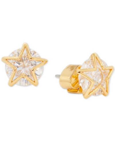 Shop Kate Spade Crystal Star Stud Earrings In Gold