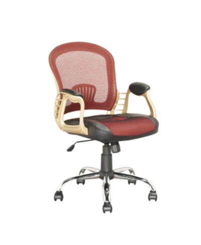 Shop Corliving Workspace Office Chair With Leatherette And Mesh In Red