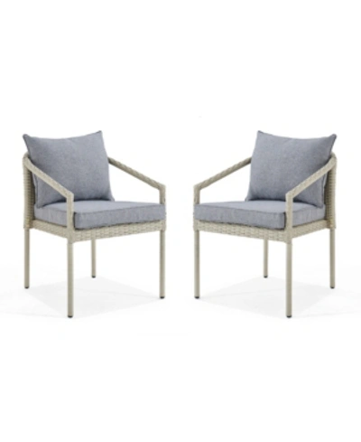 Shop Alaterre Furniture Windham All-weather Wicker Outdoor Chairs With Cushions Set In Grey