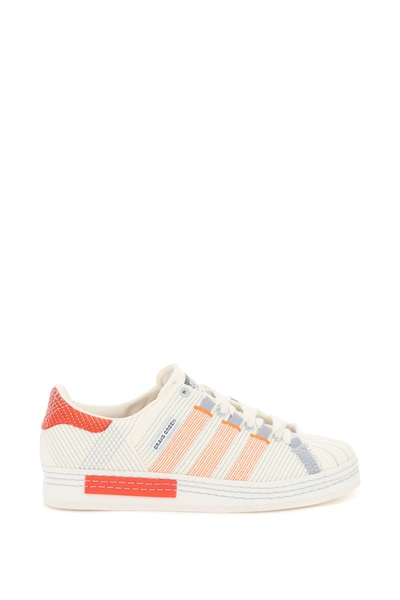 Shop Adidas Originals Adidas X Craig Green Cg Superstar Sneakers In Off White Bright Red Grey Three