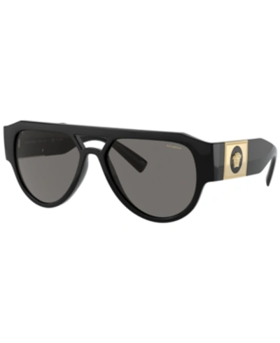 Shop Versace Polarized Sunglasses, Ve4401 57 In Black