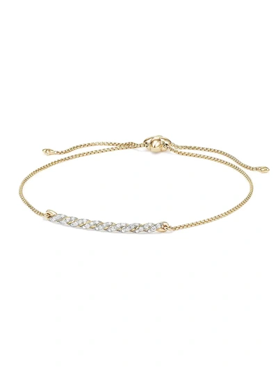 Shop David Yurman Women's Pavéflex Station Bracelet With Diamonds In 18k Yellow Gold