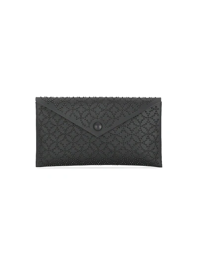 Shop Alaïa Small Louise Arabesque Studded Leather Envelope Clutch In Black