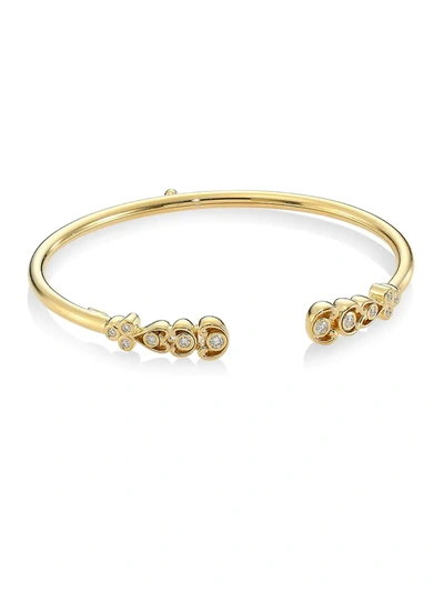 Shop Temple St Clair Women's Dynasty Bellina 18k Yellow Gold & Diamond Cuff Bracelet