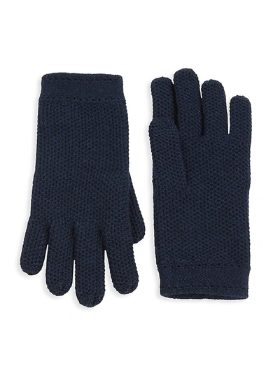Shop Loro Piana Women's Cashmere Gloves In Argo Blue Melange